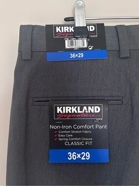 Kirkland Signature Grey Non-Iron Comfort Pants - Office - Male or Female.